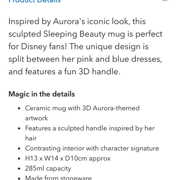 Disney Princess Blue and Yellow Mug-Aurora- Sold out everywhere ! - Picture 4 of 4
